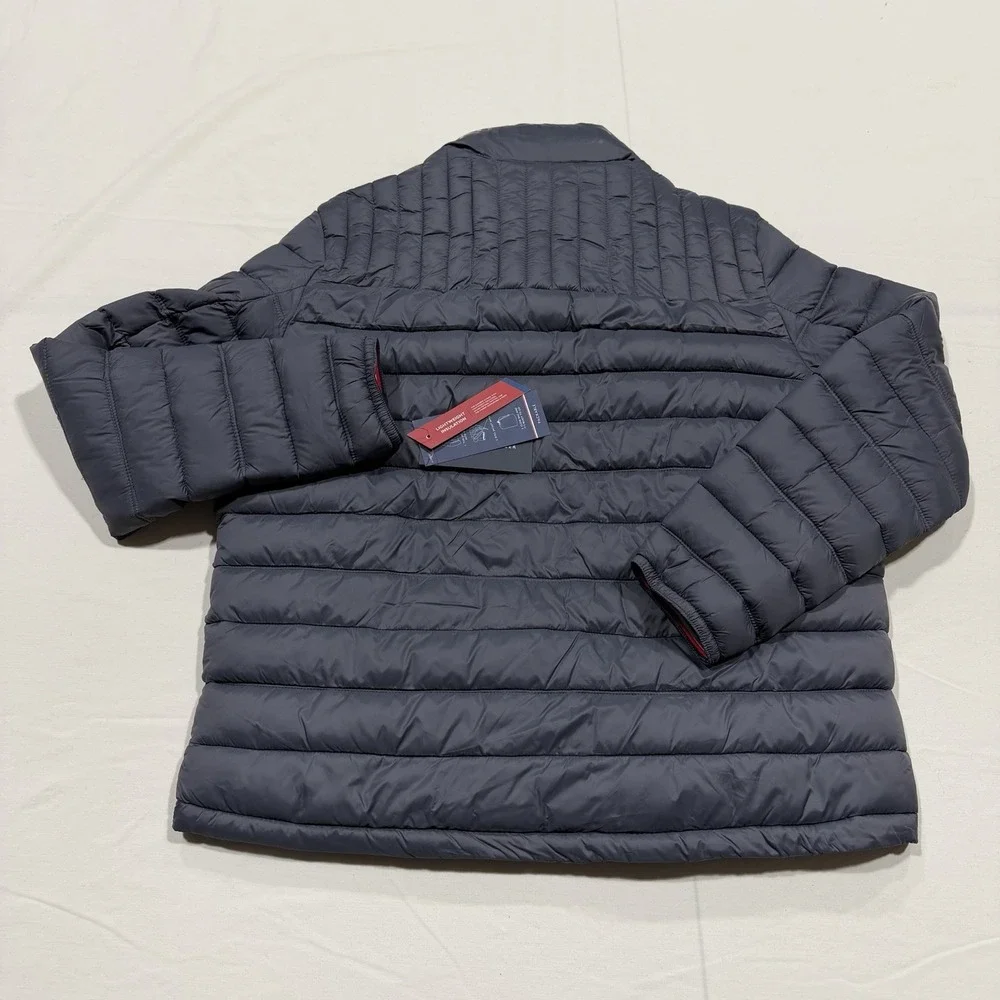 Tommy Hilfiger Puffer Jacket Mens Size XL Charcoal Grey‎ Quilted Packable NWT
